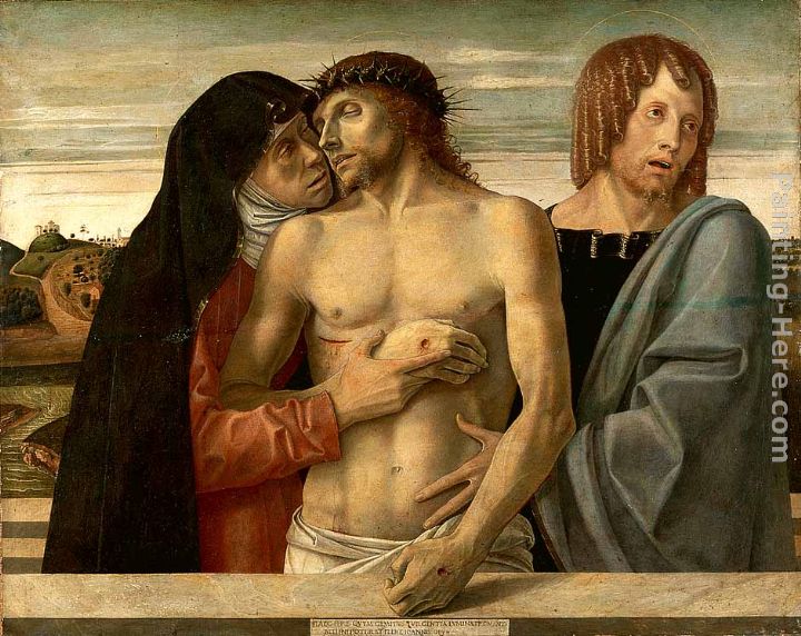 Dead Christ Supported by the Madonna and St. John painting - Giovanni Bellini Dead Christ Supported by the Madonna and St. John art painting